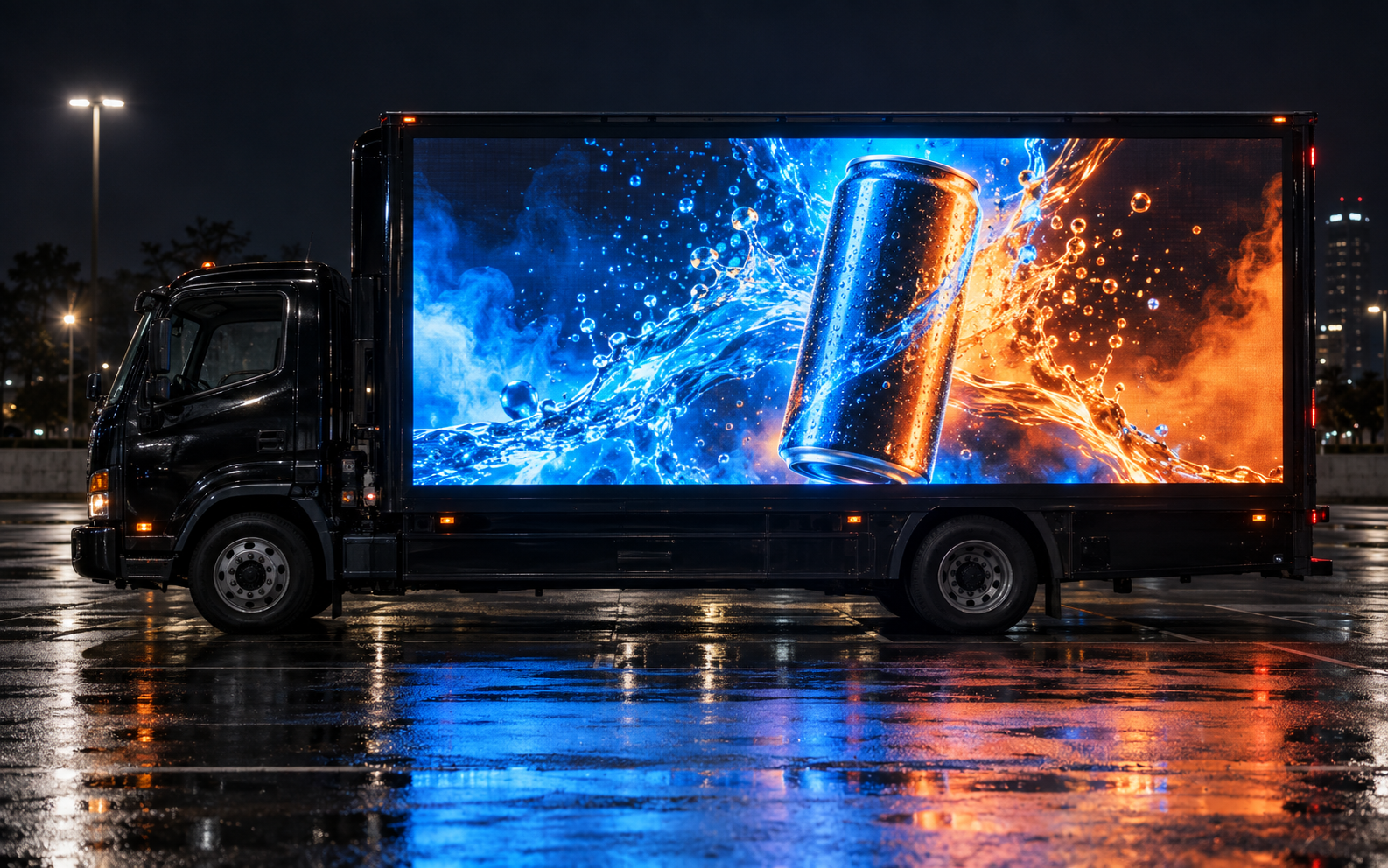 Markus Visuals LED billboard truck side view